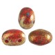 Les perles par Puca® Samos kralen Opaque light coral gold spotted 93400/65322